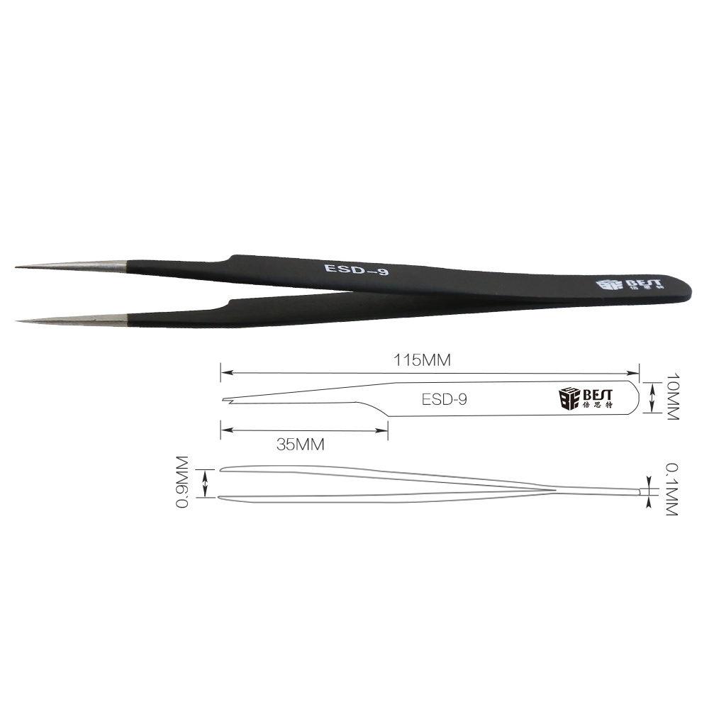 BST-ESD-9 Anti-Static Tweezers - Eyelash Extension In Chinese ulasan dan harga