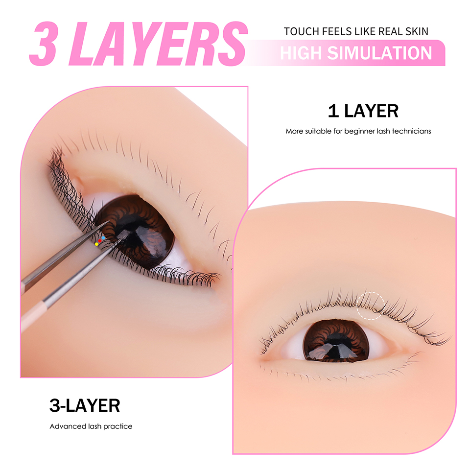 3 Layer Silicone Eye Model for - Eyelash Extension Model ulasan dan harga