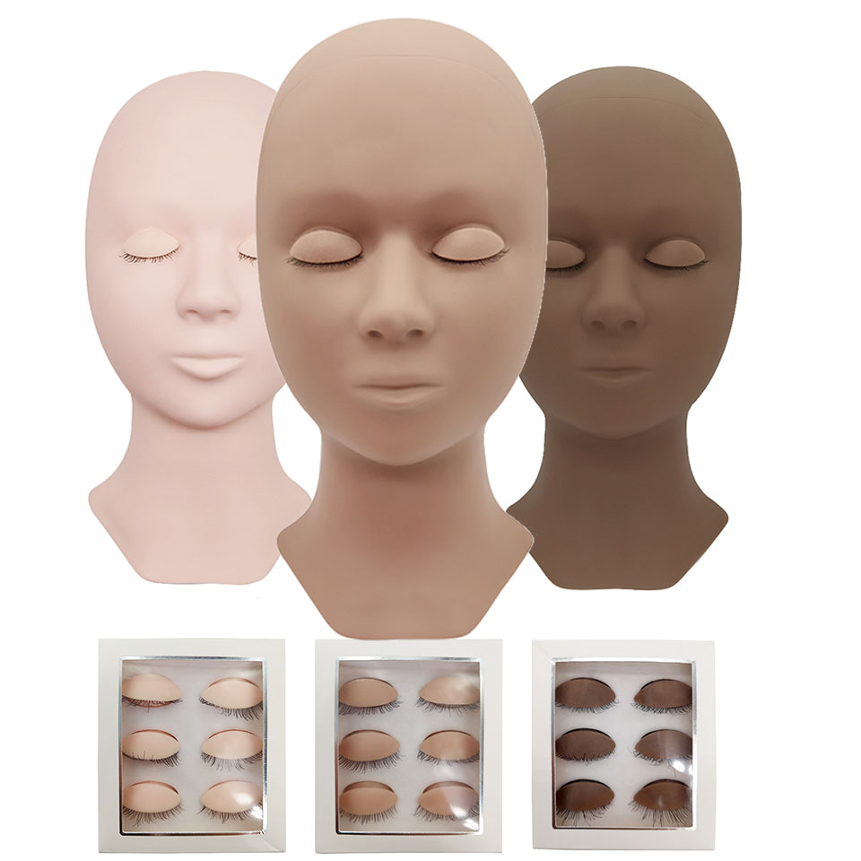 Silicone Head Training Mannequ - Eyelash Extension Model ulasan dan harga